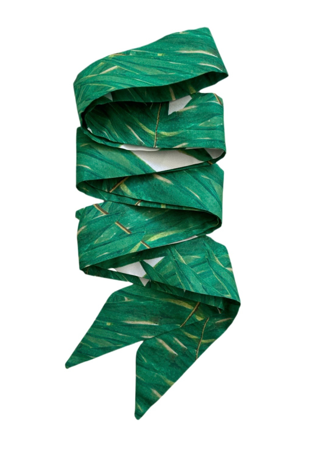 Queen Palm green palm leaf cotton hat band for interchangeable straw hat styling