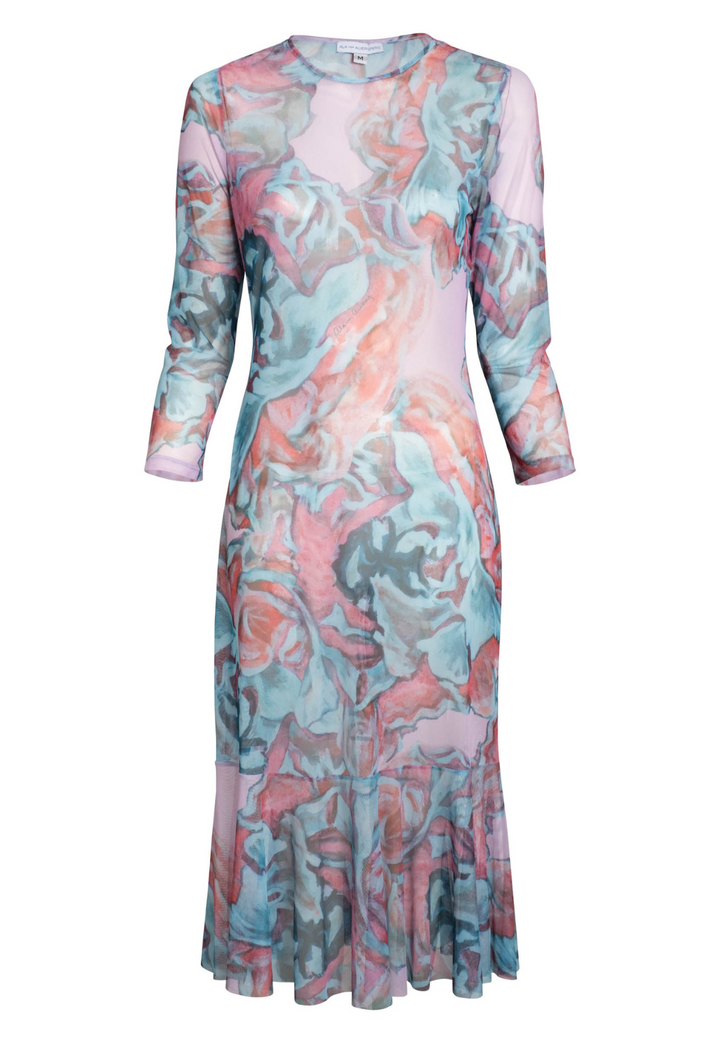 Sophia pink floral sheer dress designed for layering