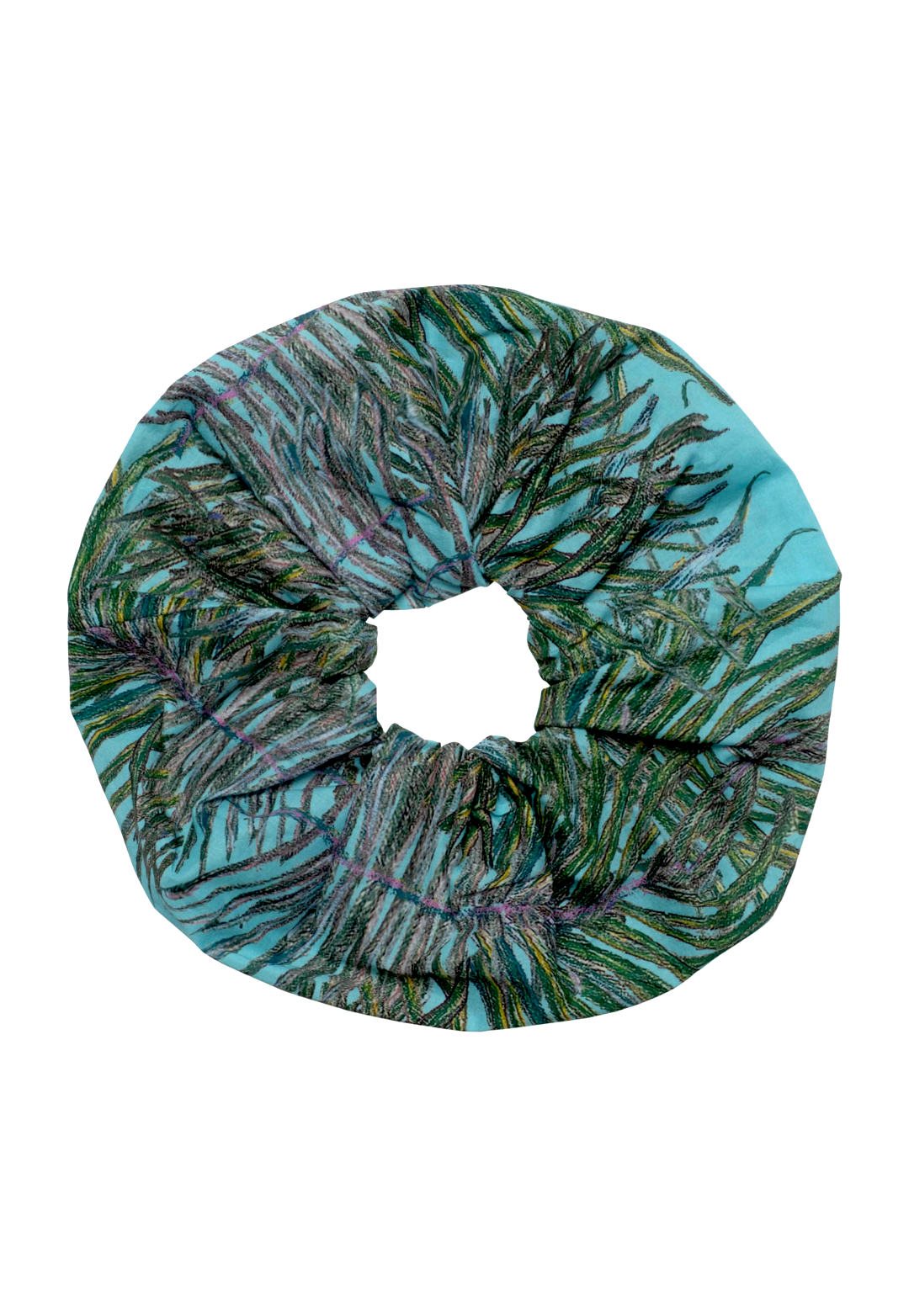 Susie printed cotton hair scrunchie in Palmetto by Ala von Auersperg