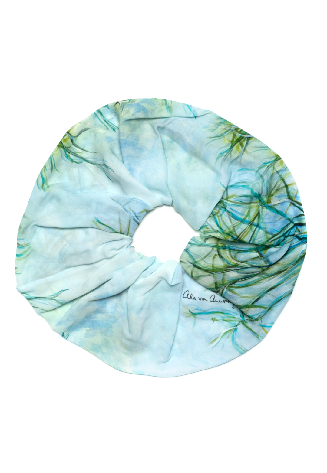 Susie printed silk scrunchie in Tulum by Ala von Auersperg