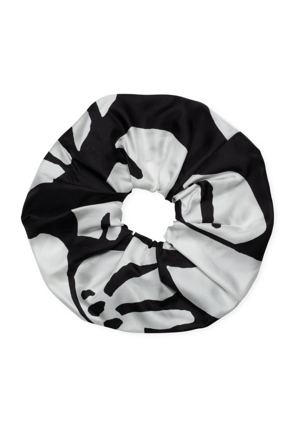 Zampa Nera silk georgette hair scrunchie with gathered fabric