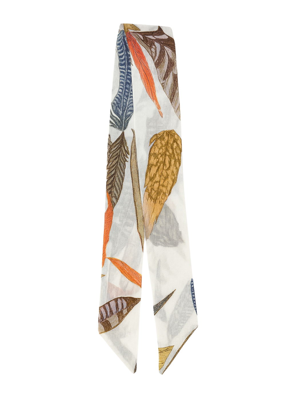 White feather cotton scarf by Ala von Auersperg