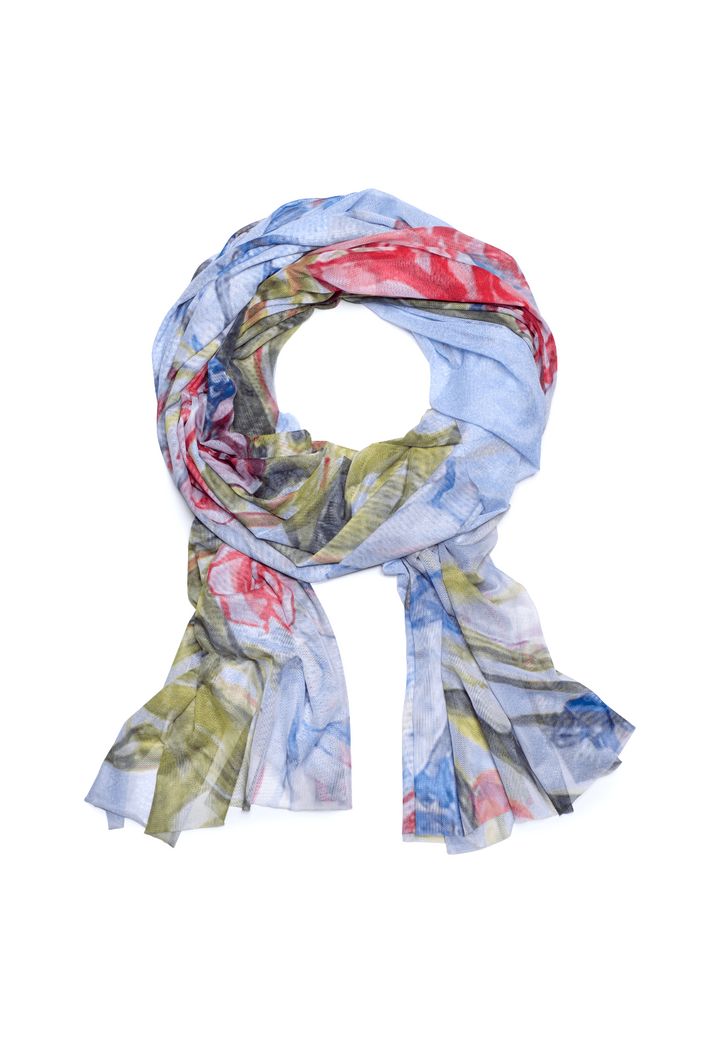 rose bouquet printed large mesh wrap shawl scarf by Ala von Auersperg
