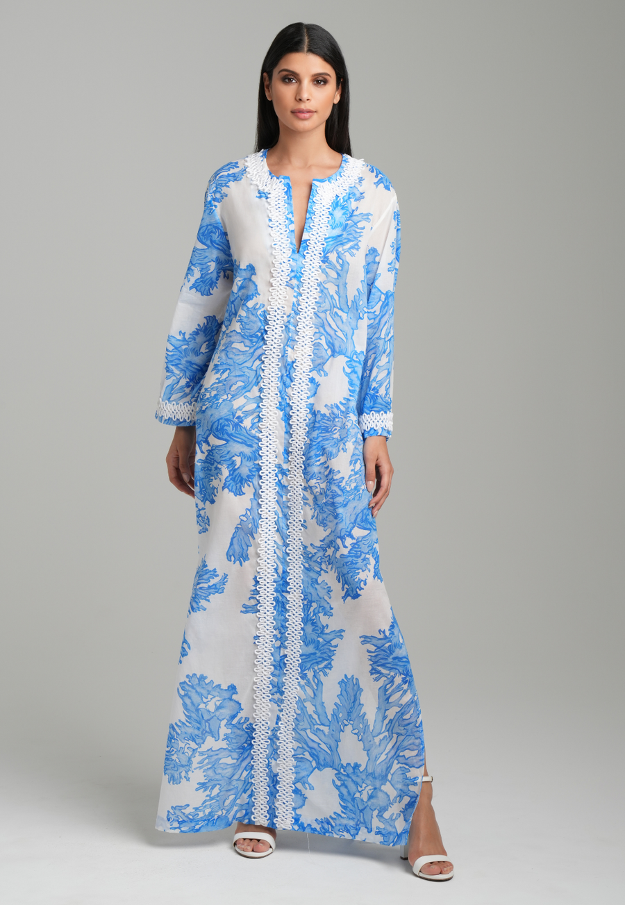 white christmas dresses Paradise Maxi Cotton Kaftan Dress main image 1