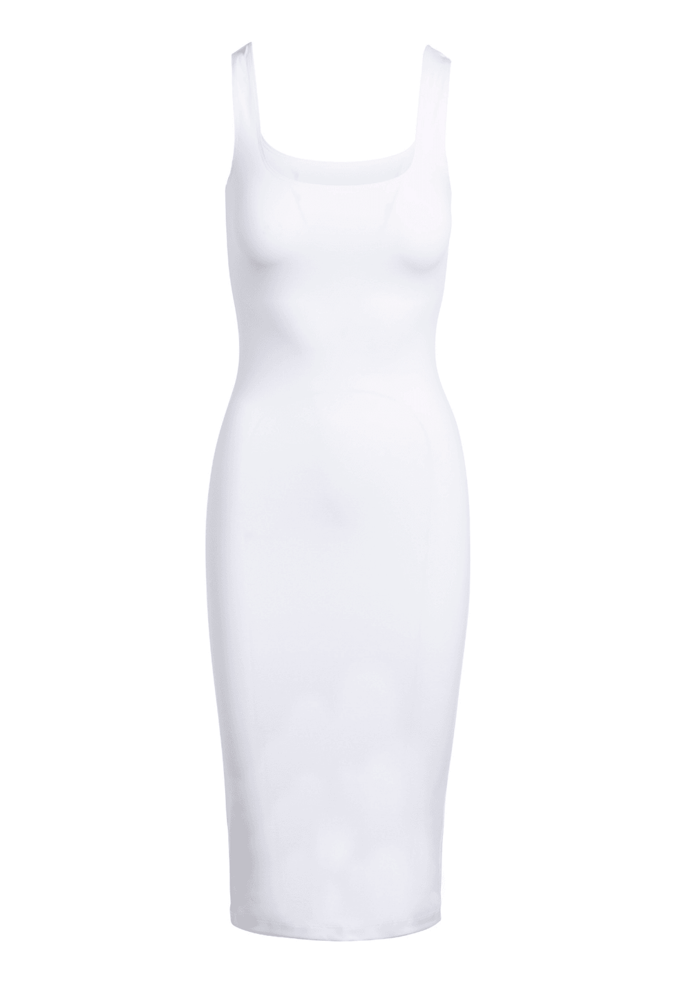 Caterina Long Stretch Knit Dress in White - AlavonAuersperg.com