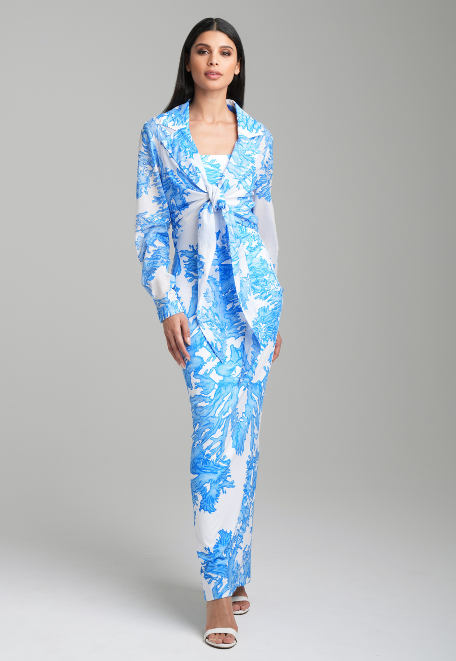 blue coral dress AvA Women's Caterina Long Dress in Blue Coral XXL