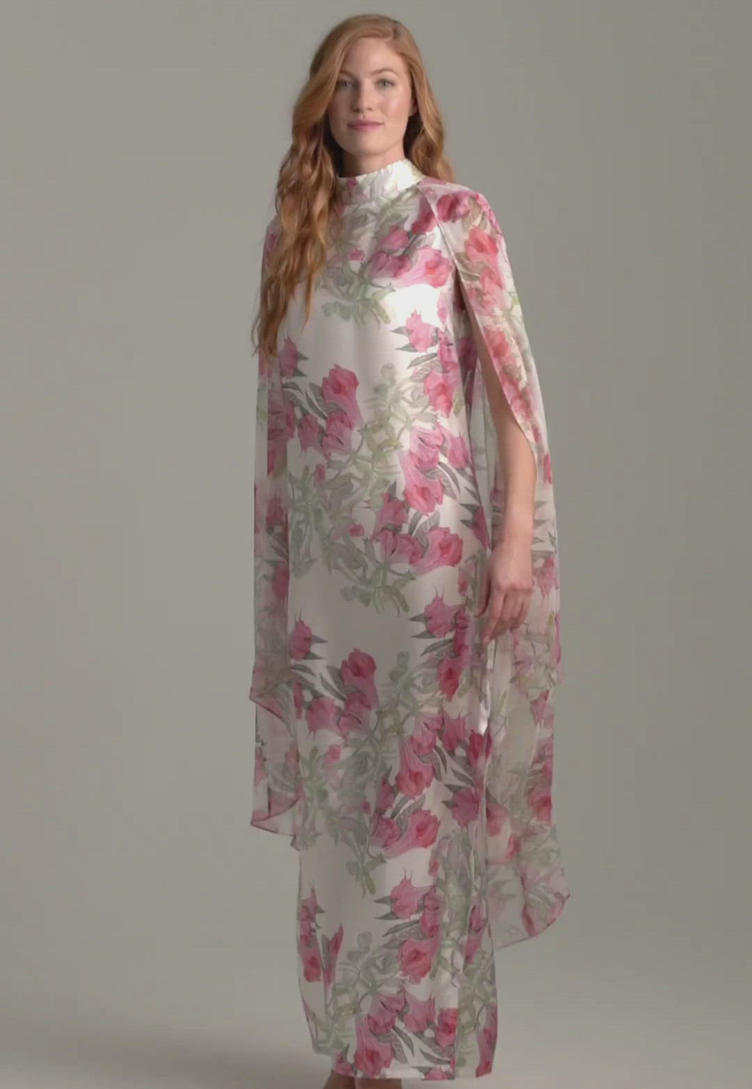 Camille Silk Dress in Angels Trumpet