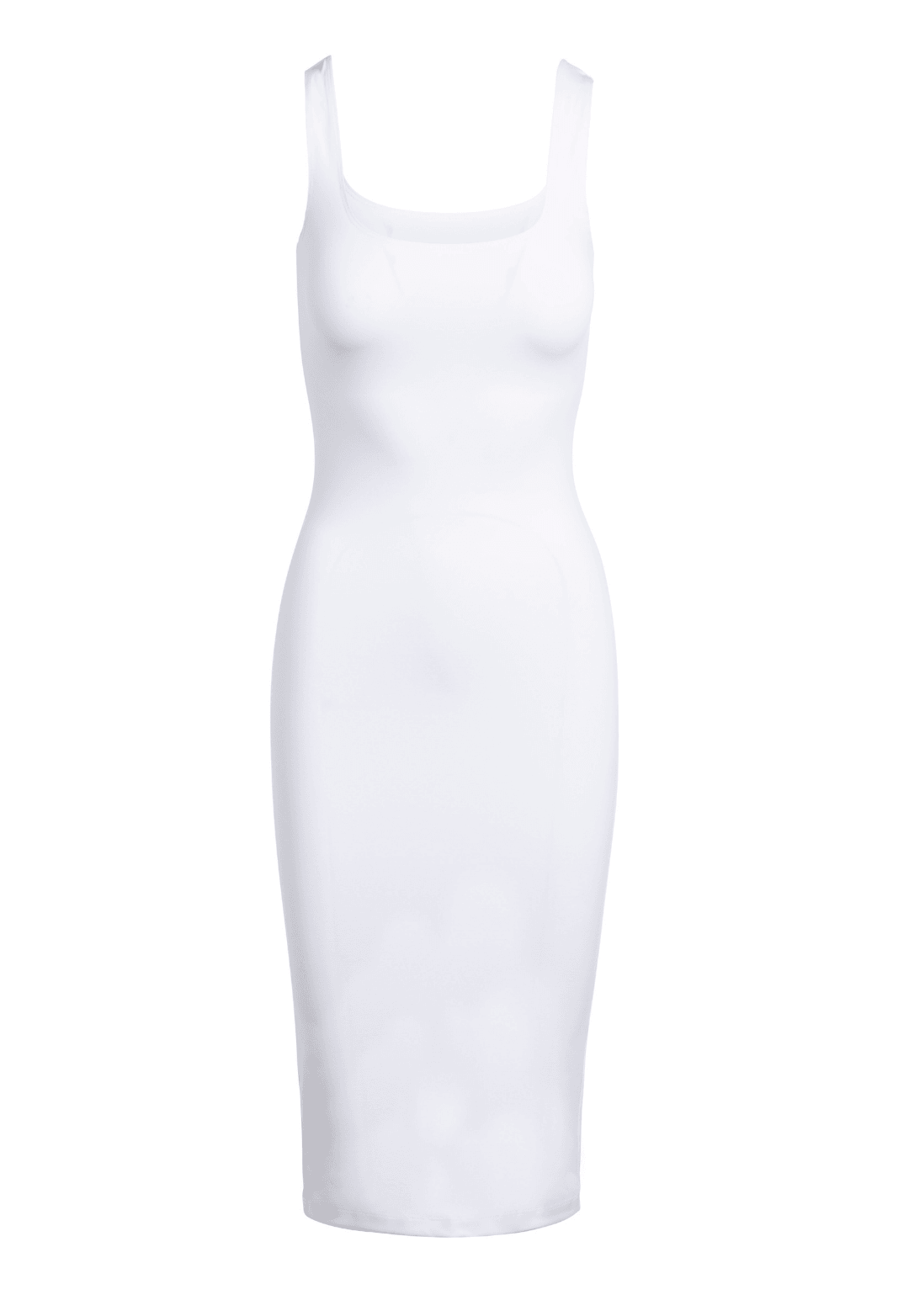 Women's white sleeveless stretch knit maxi dress by Ala von Auersperg