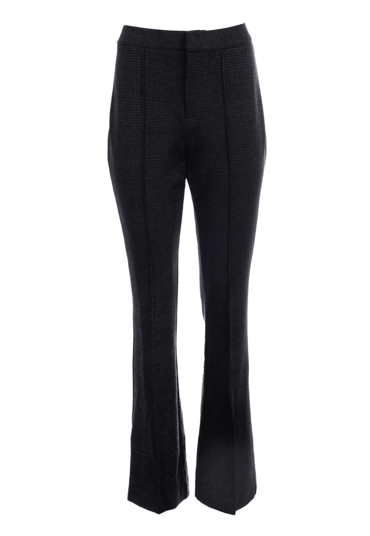 Stretch knit plaid manse pants by Ala von Auersperg for fall 2022